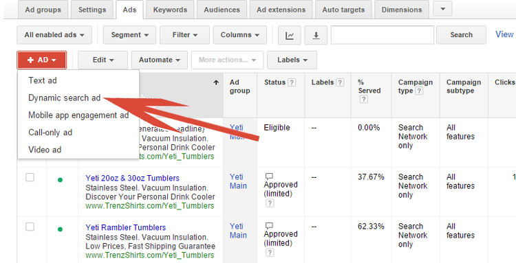 Creating Dynamic Search Ads